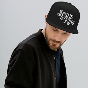 Jesus Is King Classic Trucker Hat (Embroidered Flat Bill)
