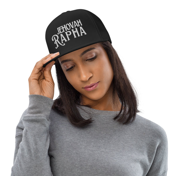 Jehova Rapha Trucker Hat (Embroidered Flat Bill)