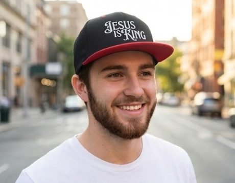 Jesus Is King Trucker Hat (Embroidered Flat Bill)