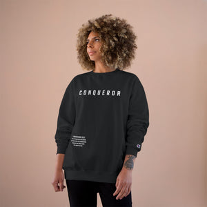 Conqueror Christian sweatshirt Champion crewneck lifestyle photo