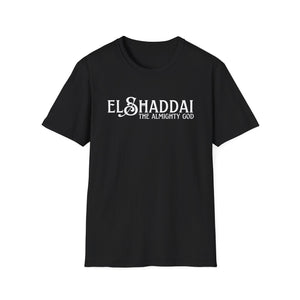 Black El Shaddai Almighty God Christian faith t shirt front view
