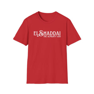 Red El Shaddai Almighty God Christian faith t shirt front view