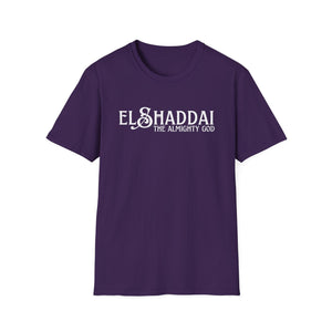 Purple El Shaddai Almighty God Christian faith t shirt front view