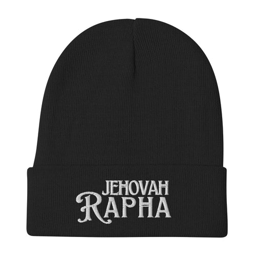 Black Jehovah Rapha God My Healer embroidered beanie