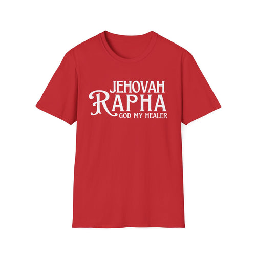Red Jehovah Rapha God My Healer tee front view