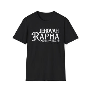 Black Jehovah Rapha God My Healer tee front view