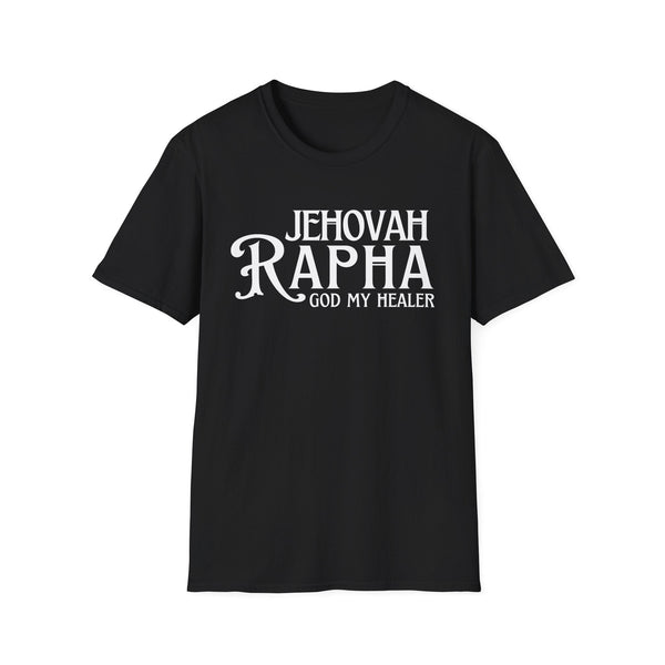 Black Jehovah Rapha God My Healer tee front view