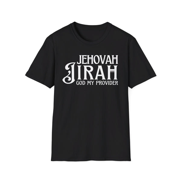 Black Jehovah Jireh God My Provider Christian t shirt front view