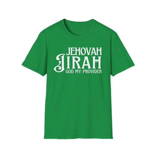 Green Jehovah Jireh God My Provider Christian t shirt front view
