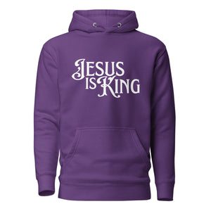 Purple Jesus Is King Christian hoodie front view
