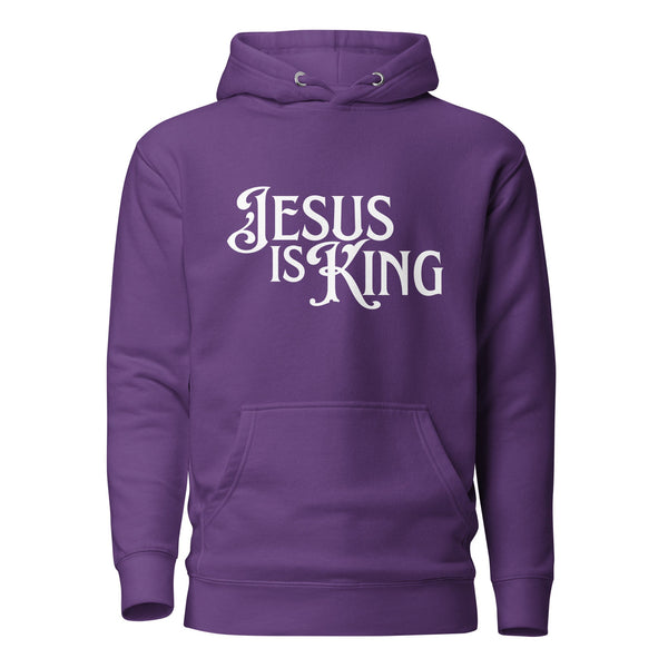 Purple Jesus Is King Christian hoodie front view