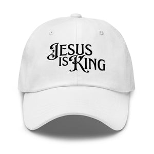 White Jesus Is King women’s dad hat with DTG print